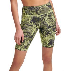 DKNY Womens Sport Palm-Print High-Waist Bike Shorts,Large